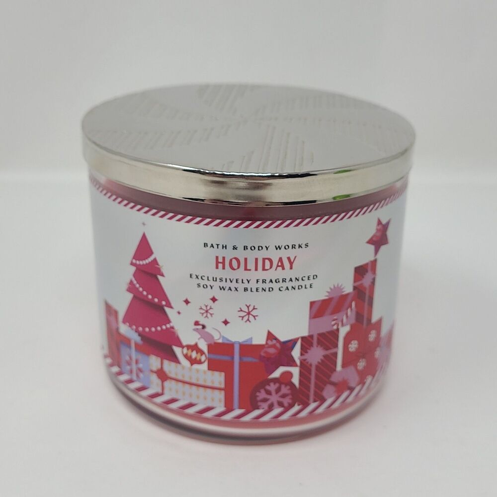 Bath & Body Works Holiday Red Cinnamon Clove Nutmeg 14.5oz. 3-Wick Jar Candle